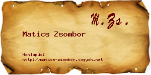 Matics Zsombor névjegykártya